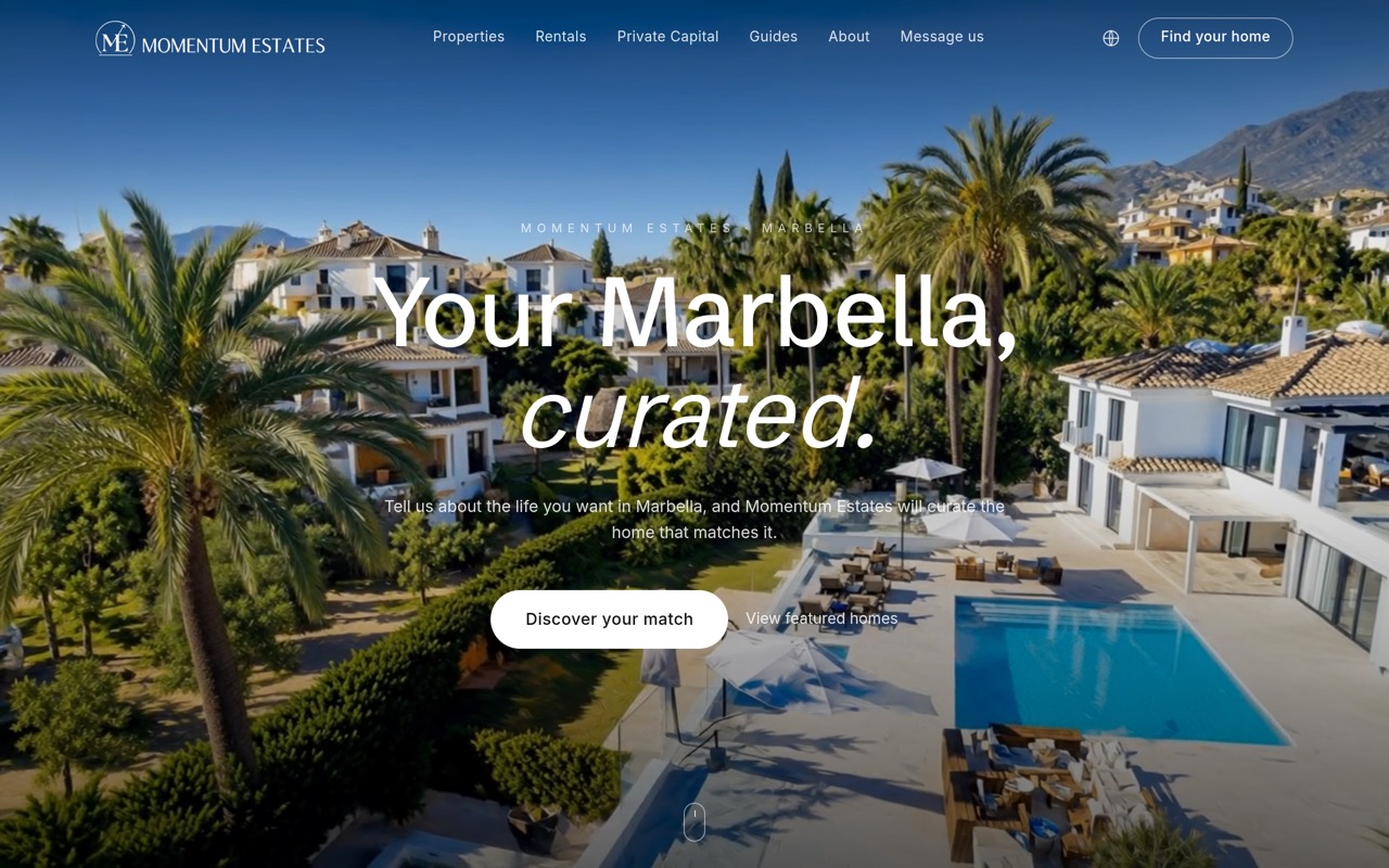 Momentum Estates — live site